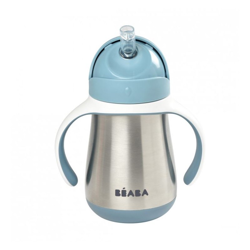 TAZA INOX 250ML C/CAÑITA C/ASAS WINDY BLUE