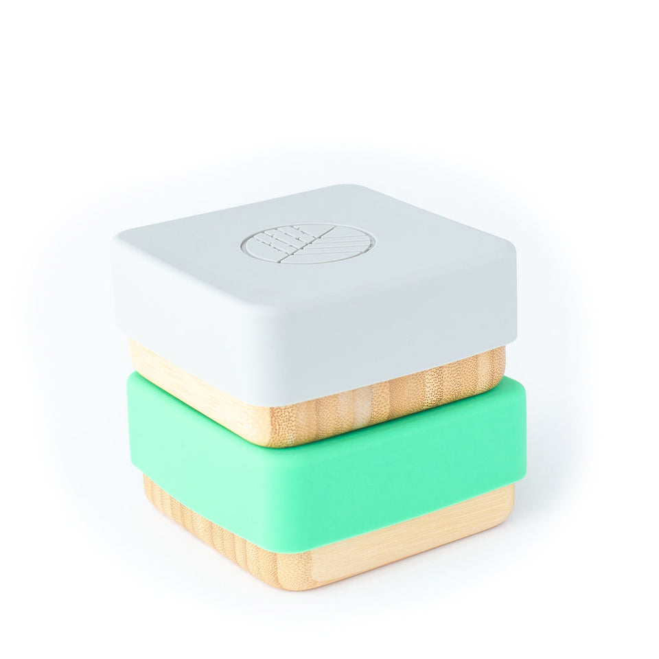 PACK SNACK BAMBOO 2 UNDS VERDE&amp;GRIS ECO RASCALS