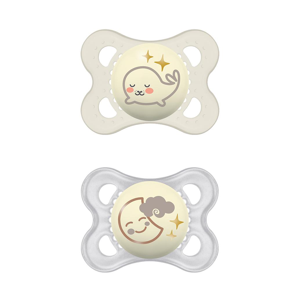 MAM CHUPETE ORIGINAL 0M+ NIGHT LATEX 2UN UNISEX