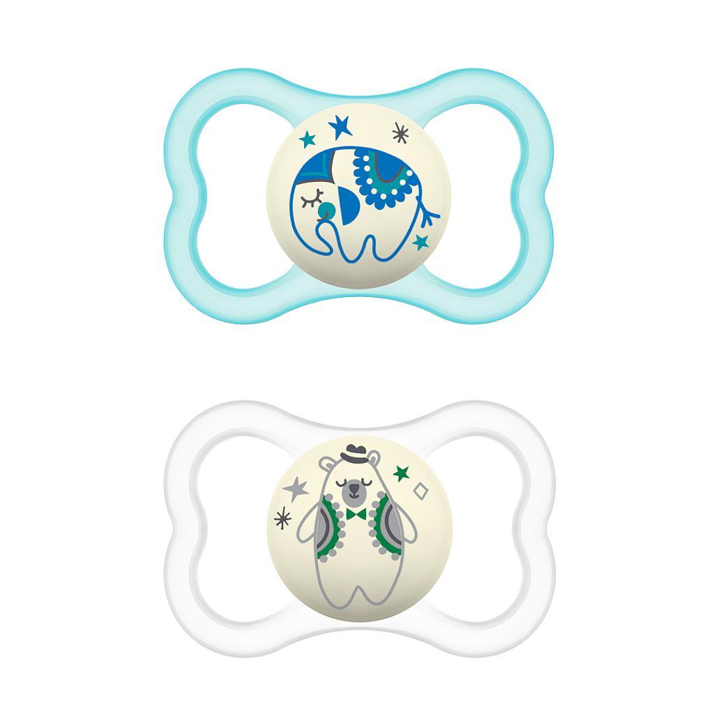 MAM CHUPETE AIR night SILICONA 16M+ 2UNDS Azul