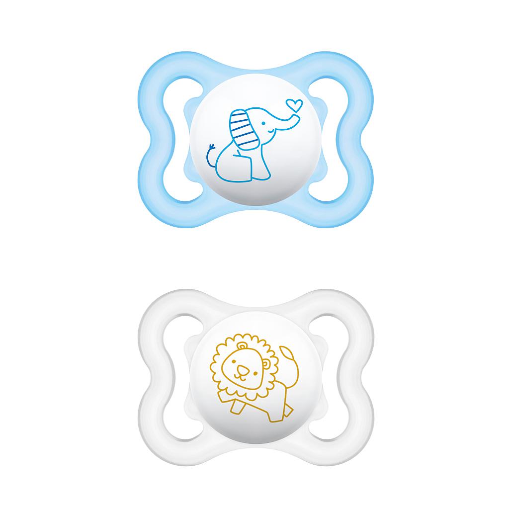 MAM CHUPETE AIR SILICONA 2-6M 2UNDS Azul