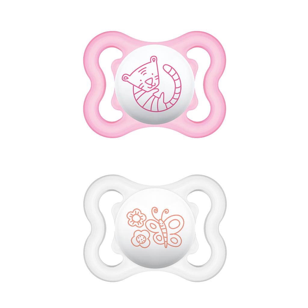 MAM CHUPETE AIR SILICONA 0M+ 2UNDS Rosa