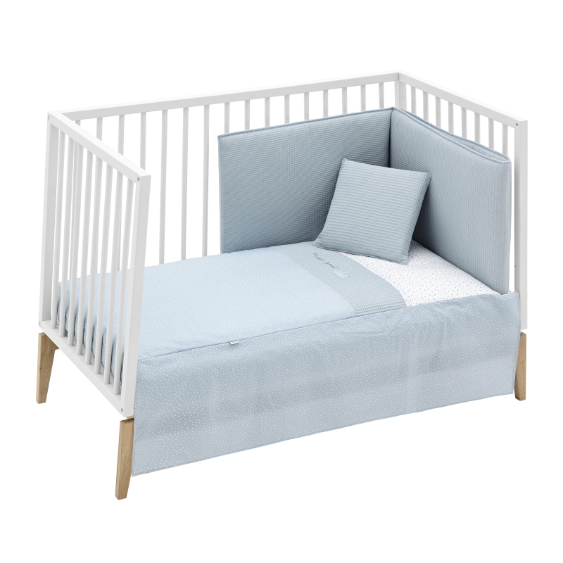 COLCHA+PROTECTOR CUNA 60 FOREST AZUL