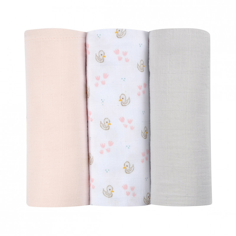 SET 3 MUSELINAS 70X70CM 100% ALGODON ORGANICO