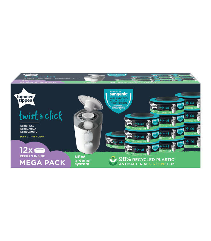 RECAMBIO SANGENIC 12 UNDS TWIST&amp;CLICK green film/citrus