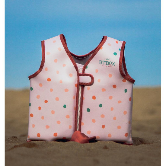 CHALECO FLOTADOR FLOTADOR LUNARES ROSA 14-20KG TALLA S