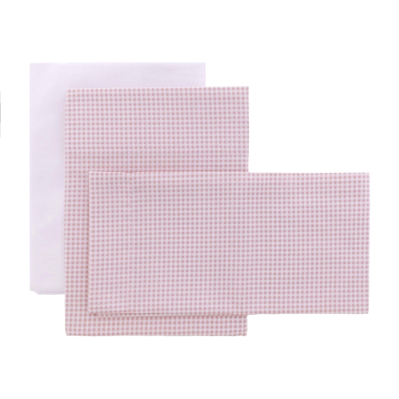 SABANA MINICUNA 3PCS 80X120CM VICHY ROSA