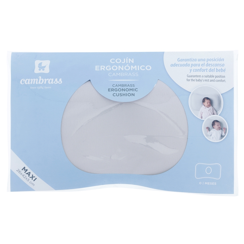 COJIN ERGONOMICO MAXI 26X42X5 CM BASIC GRIS