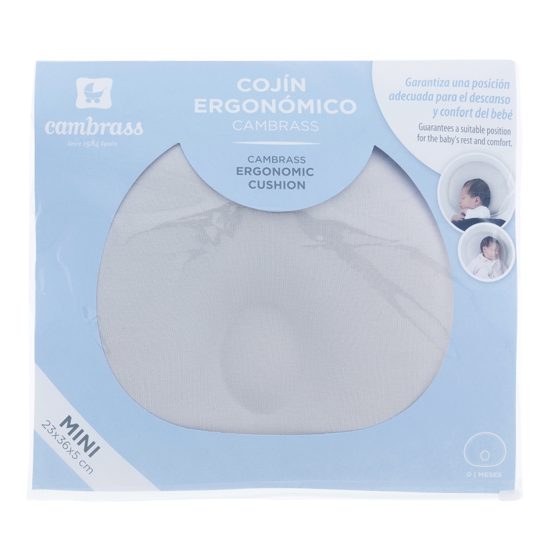 COJIN ERGONÓMICO MINI 23X26X5 CM BASIC GRIS