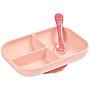 SET PLATO 3 COMP.+CUCHARA ROSA SILICONA