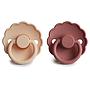 Pack 2 Chupetes FRIGG Block Latex DAISY 0-6m Pink Cream/Powder Blush