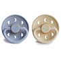 Pack 2 Chupetes FRIGG Block Latex MOON PHASE 6m+ Powder Blue/Cream