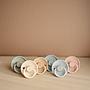 Pack 2 Chupetes FRIGG Block Latex ROPE 0-6m Croissant/Blush