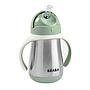 TAZA INOX 250ML C/CAÑITA C/ASAS VERDE SAGE