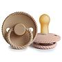 Pack 2 Chupetes FRIGG Block Latex ROPE 6m+ Croissant/Blush