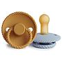 Pack 2 Chupetes FRIGG Block Latex ROPE 6m+ Honey Gold/Powder Blue