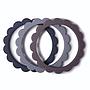 Mordedor Pack 3 brazaletes FLOWER Steel/Dove Gray/Stone