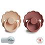 Pack 2 Chupetes FRIGG Block Silicona DAISY 0-6m Pink Cream/Powder Blush