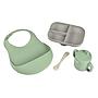 SET VAJILLA SILICONA 4 PZAS essentials GRIS/VERDE SAGE