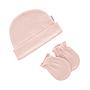 JUEGO DE GORRO Y MANOPLAS LISO ROSA BLUSH