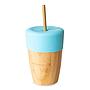 VASO BAMBOO 240ML AZUL ECO RASCALS PAJITA