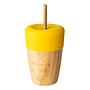 VASO BAMBOO 240ML AMARILLO ECO RASCALS PAJITA